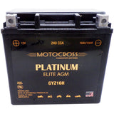 GYZ16H High Performance 12V AGM MC Battery, FA, 16 AH, 240 CCA M716GH