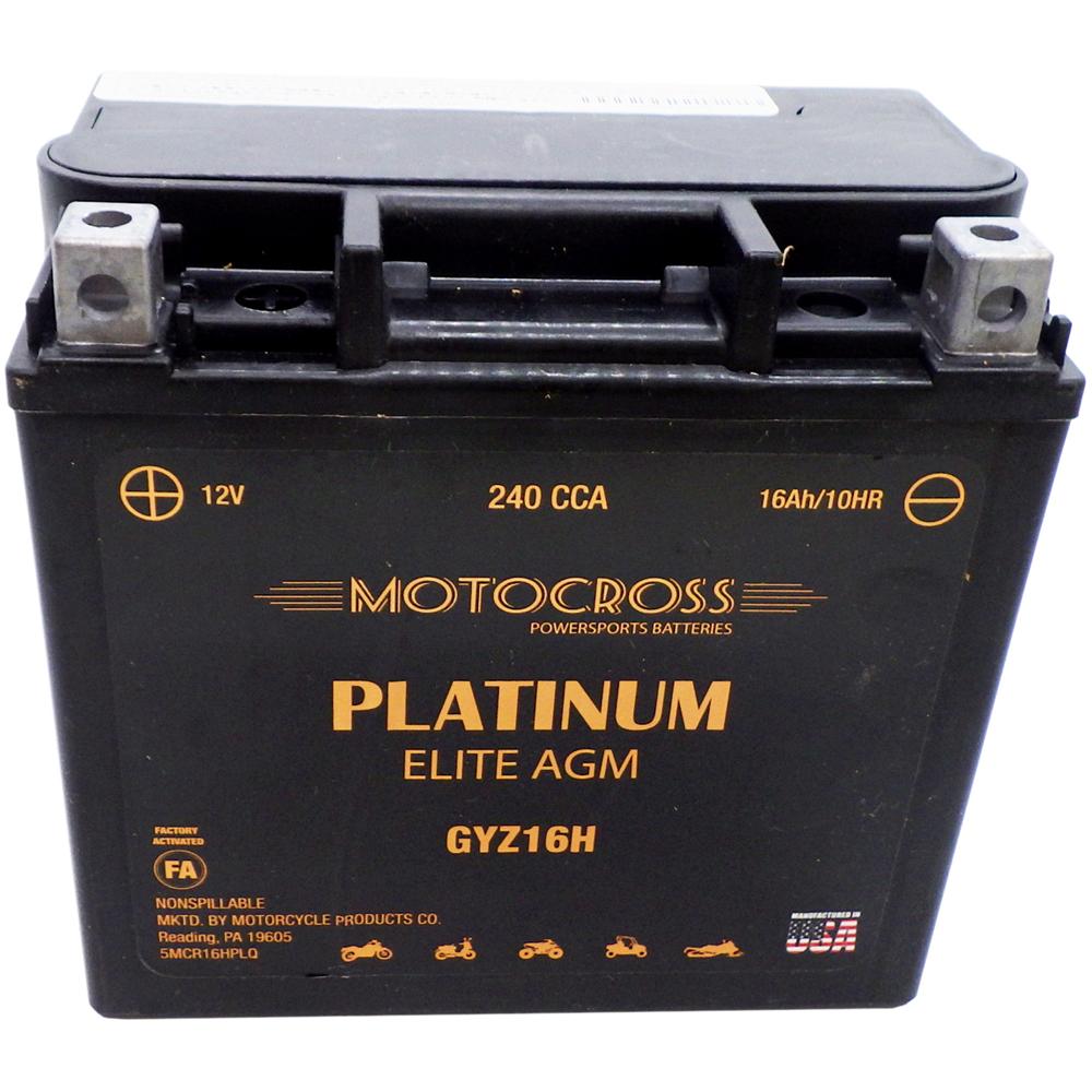 GYZ16H High Performance 12V AGM MC Battery, FA, 16 AH, 240 CCA M716GH