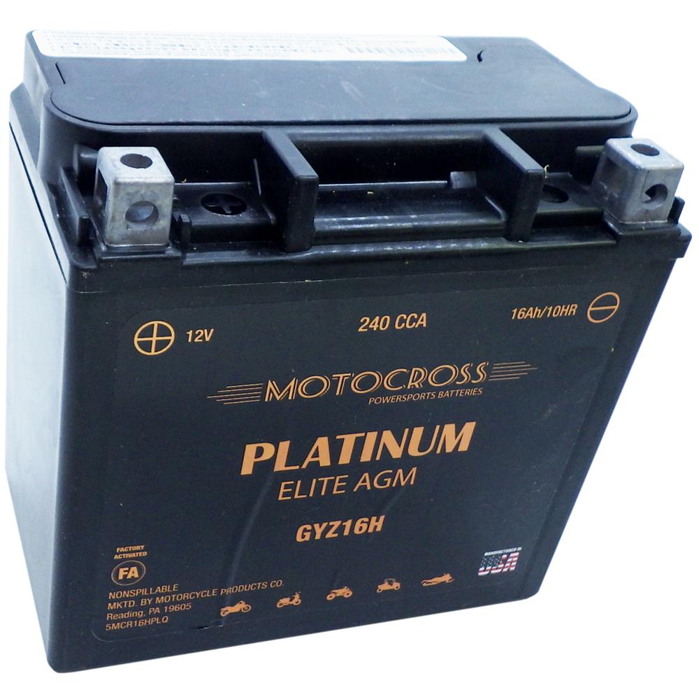 GYZ16H High Performance 12V AGM MC Battery, FA, 16 AH, 240 CCA M716GH