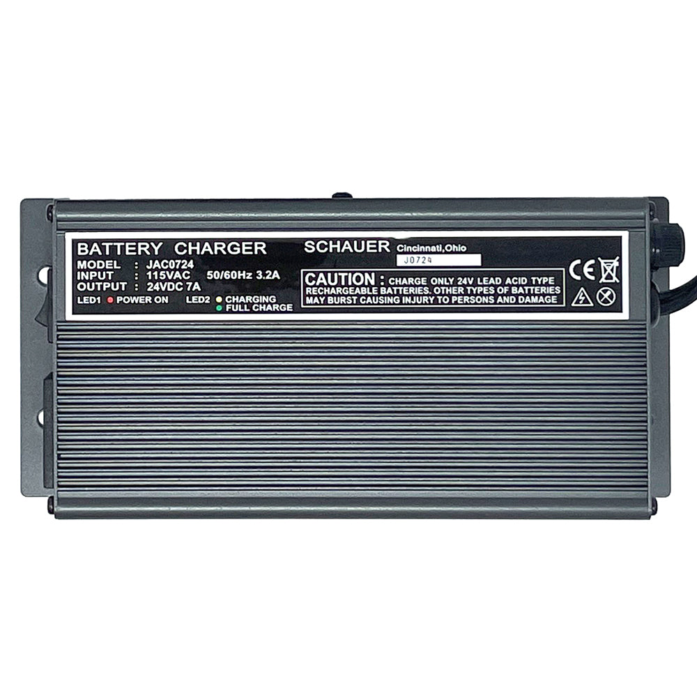 JAC0724-C - Schauer 24V, 7A Fully Automatic Electronic Charger/Maintainer - 115VAC - Battery Clips