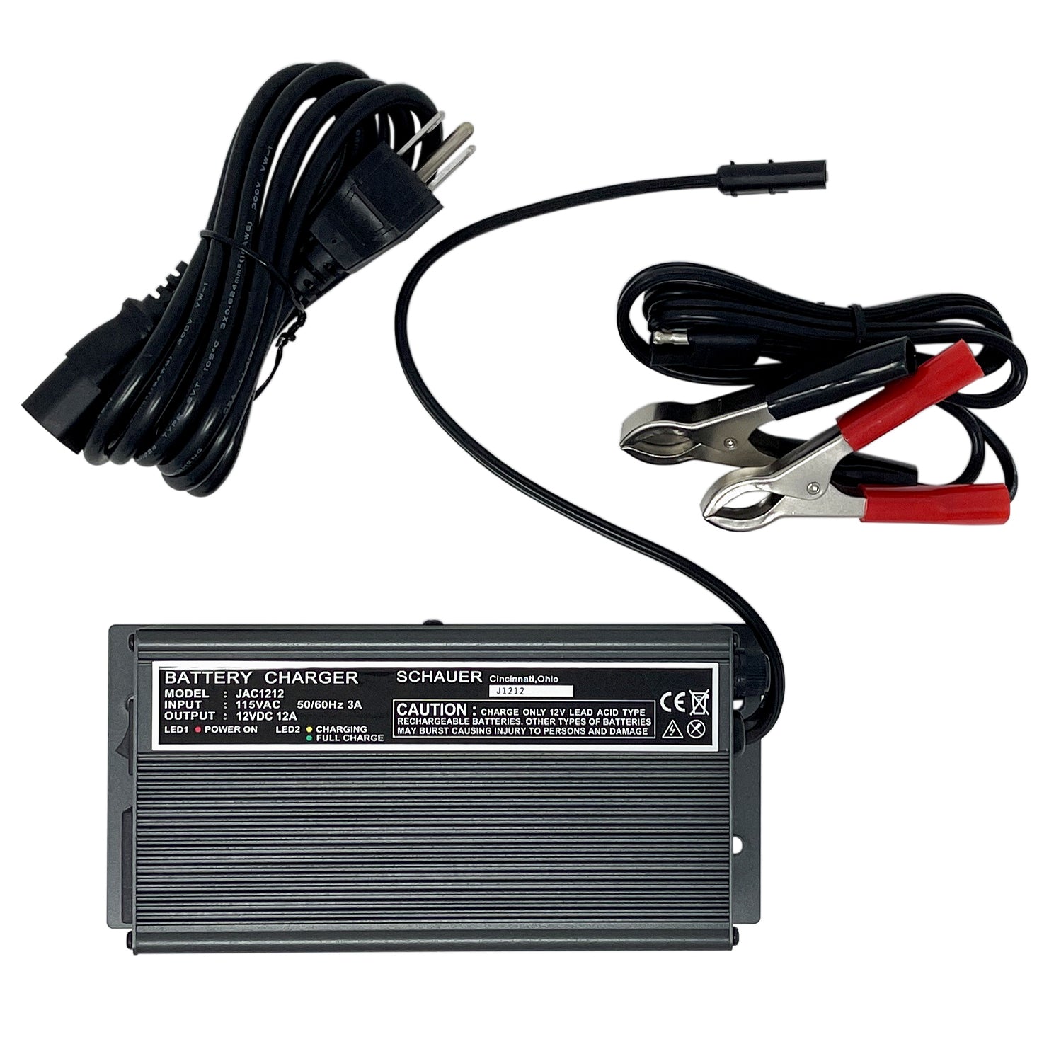 Universal 12V 2A Battery Charger/ Maintainer with Auto Cut Off for