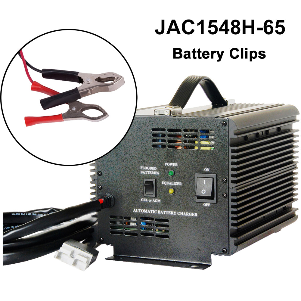 JAC1548H - Schauer 48V, 15A Fully Automatic Electronic Golf Cart Charger/Maintainer - Auto-Sensing 120/240VAC - Includes Choice of Golf Cart Plug or Other DC Connector