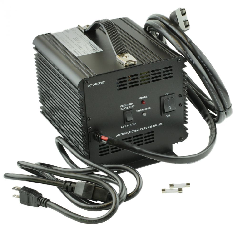 JAC1548H - Schauer 48V, 15A Fully Automatic Electronic Golf Cart Charger/Maintainer - Auto-Sensing 120/240VAC - Includes Choice of Golf Cart Plug or Other DC Connector