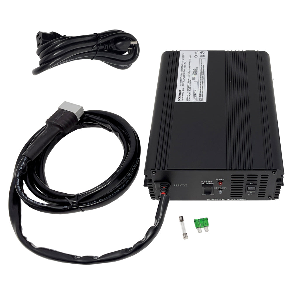 JAC2024H-SEC - REFURBISHED Schauer 24V, 20A Intelligent Electronic Charger with Float/Maintenance Mode - Includes Choice of DC Connector