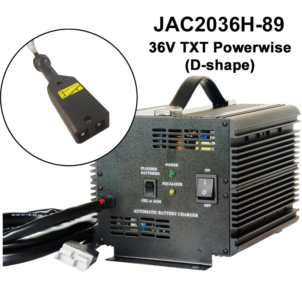 JAC2036H - Schauer 36V, 20A Fully Automatic Electronic Golf Cart Charger/Maintainer - Auto-Sensing 120/240VAC - Includes Choice of Golf Cart Plug or Other DC Connector