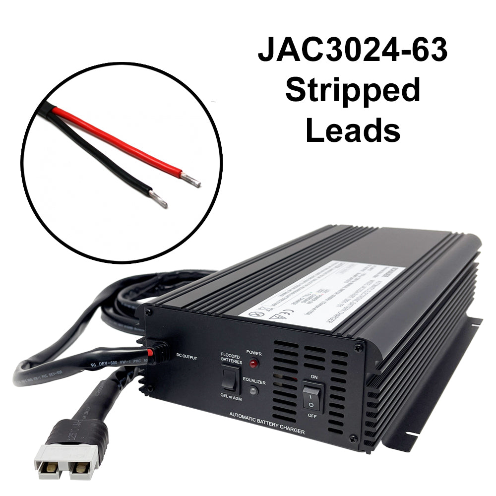 JAC3024 - Schauer 24V, 30A Intelligent Electronic Charger with Float/Maintenance Mode - Includes Choice of DC Connector