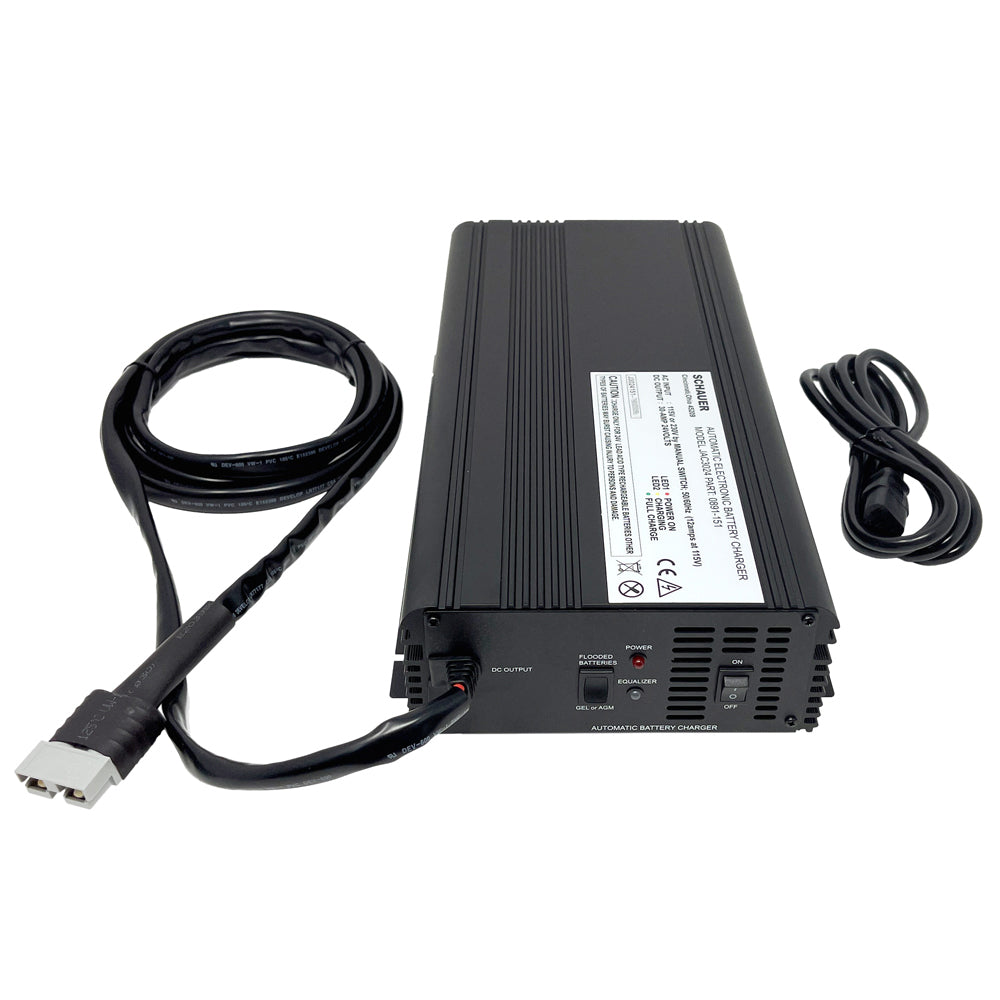 JAC3024 - Schauer 24V, 30A Intelligent Electronic Charger with Float/Maintenance Mode - Includes Choice of DC Connector