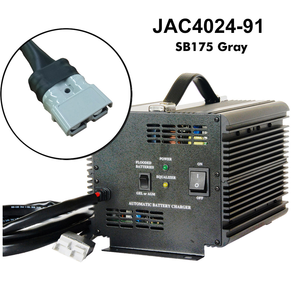 JAC4024 - Schauer 24V, 40A Fully Automatic Electronic Charger/Maintainer - Auto-Sensing 120/240VAC - Includes Choice of DC Connector
