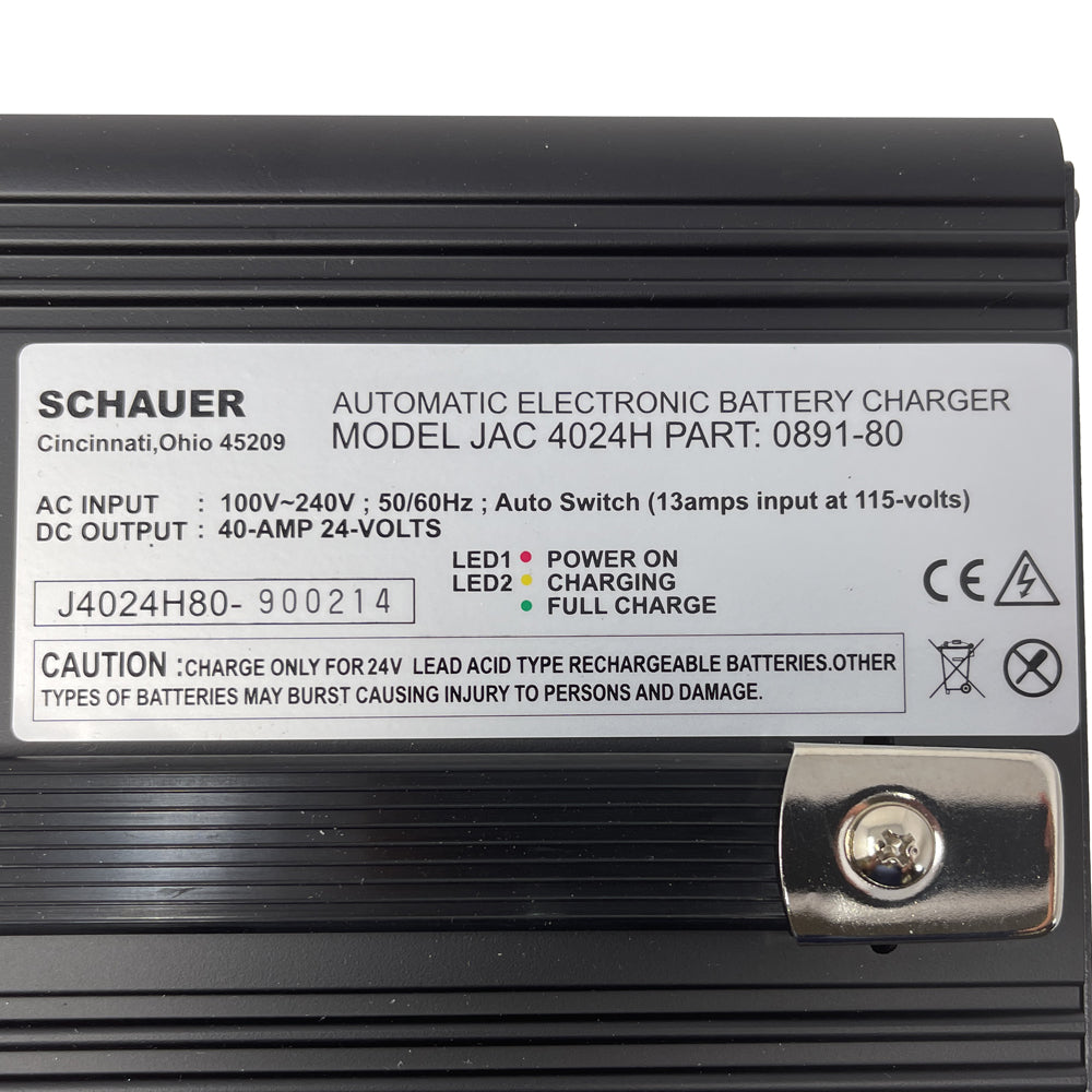 JAC4024 - Schauer 24V, 40A Fully Automatic Electronic Charger/Maintainer - Auto-Sensing 120/240VAC - Includes Choice of DC Connector