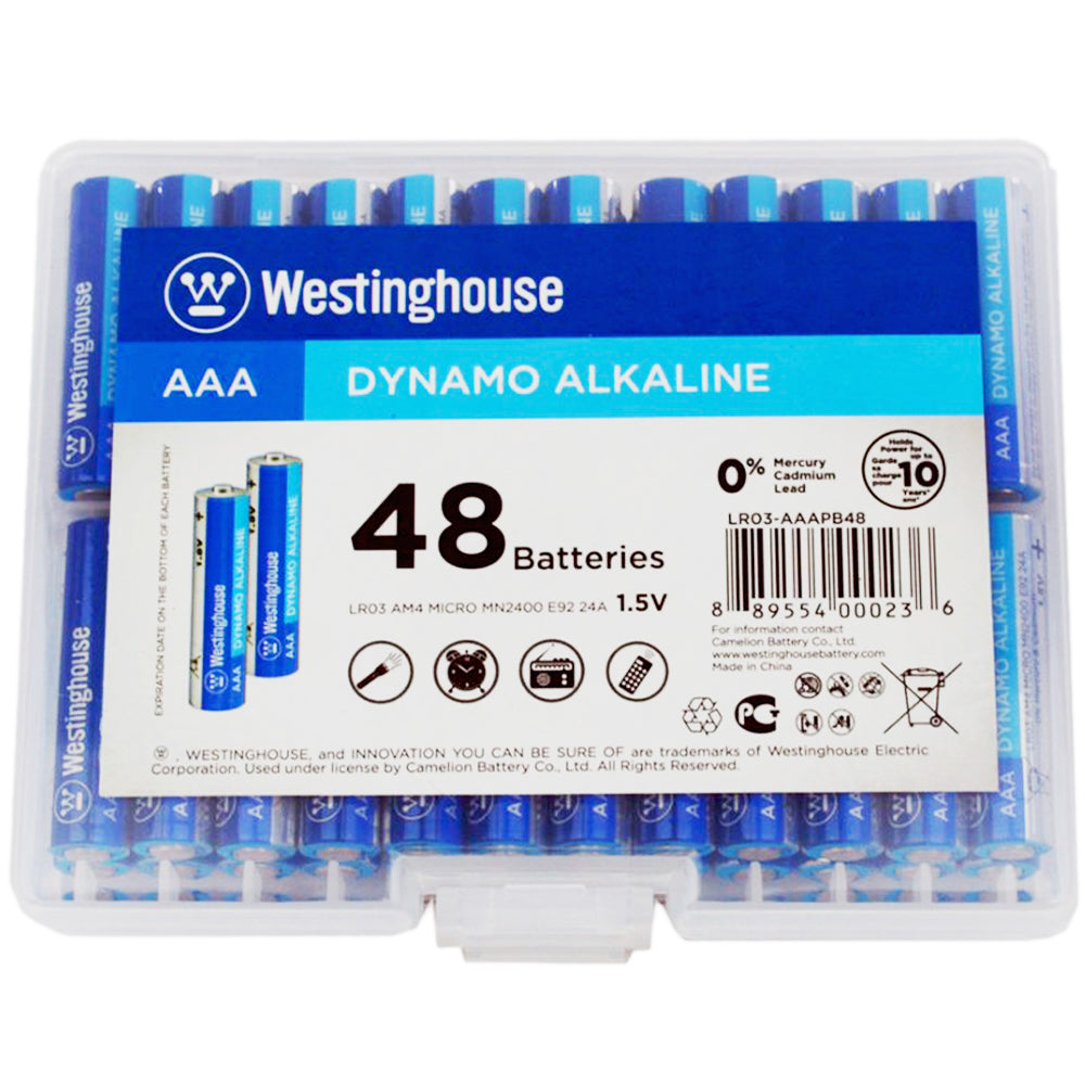 Westinghouse AAA Dynamo Alkaline - Hard Plastic Case of 48