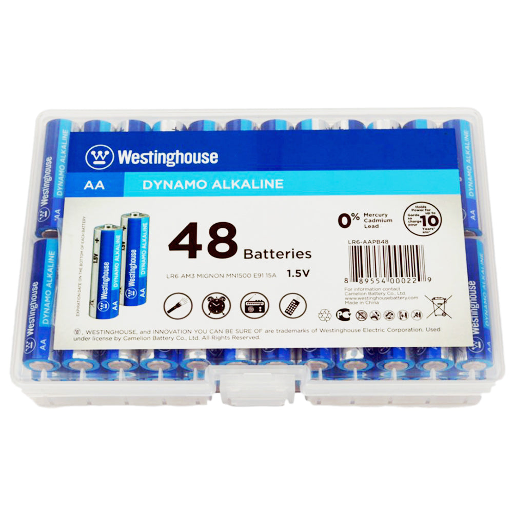 Westinghouse AA Dynamo Alkaline - Hard Plastic Case of 48