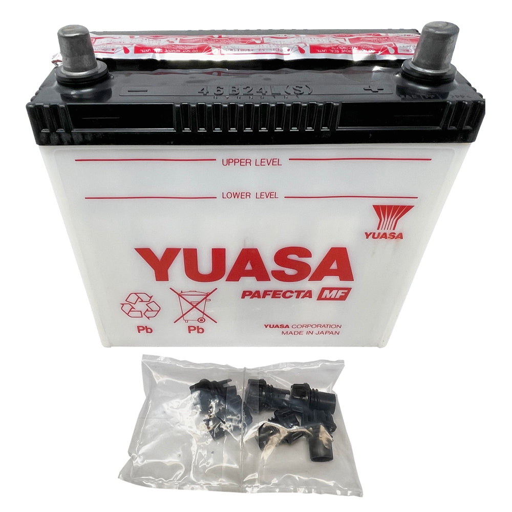 Yuasa NS60L(S) Conventional Japanese Tractor Battery - STANDARD POSTS, Dry Charged 12V, 45 AH, 330 CCA, 46B24L(S), M22S6L