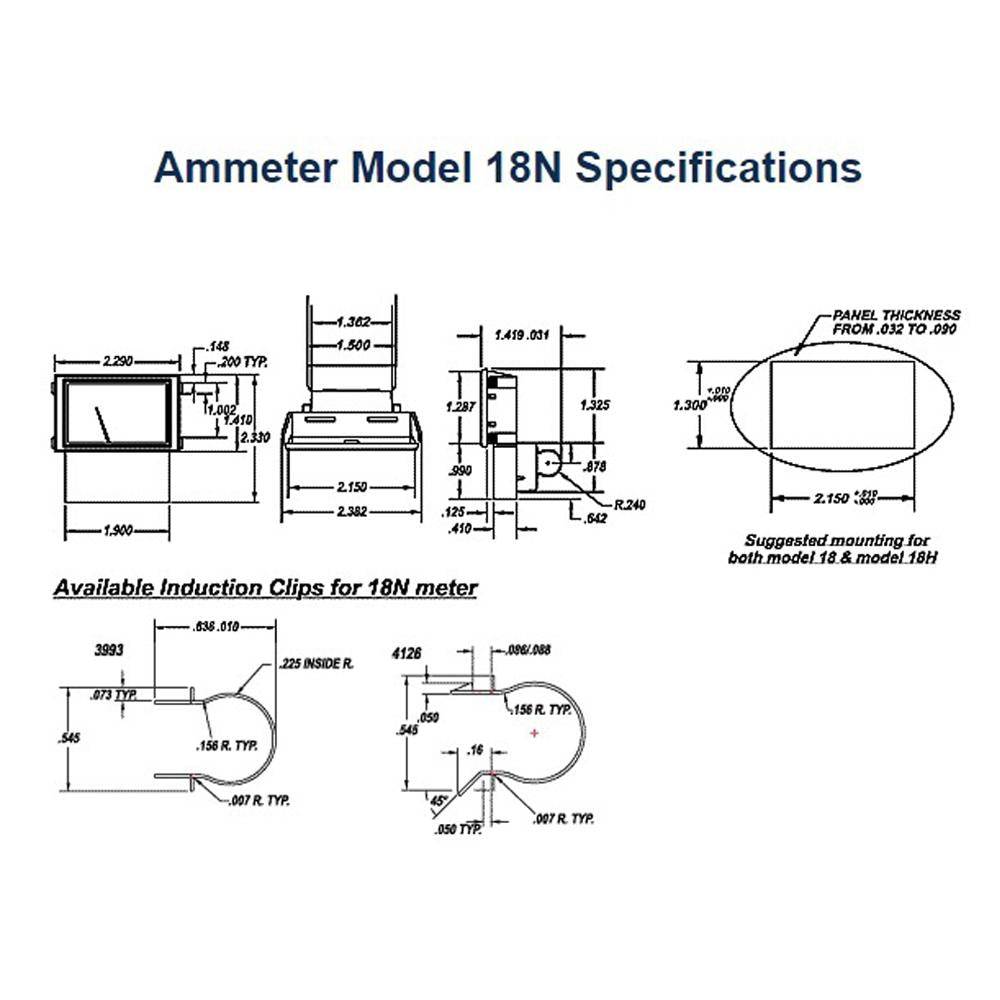 PR18N-40B - Amp Meter 0-40A w/Boost Snap-In w/Inductive Pick-Up for Associated/Schumacher Battery Chargers