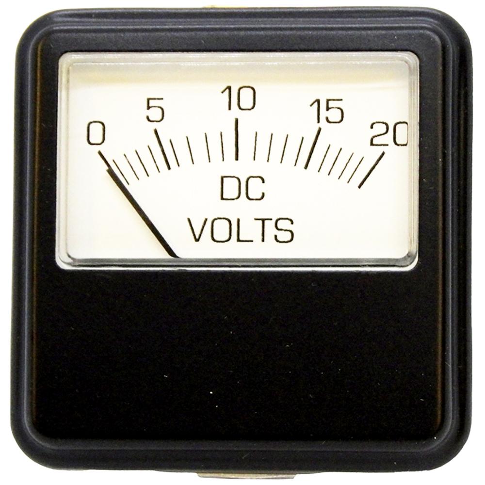 PR24-20DV - Volt Meter 0-20V DC Metal Face Clamp-Mount Heavy-Duty for Battery Chargers