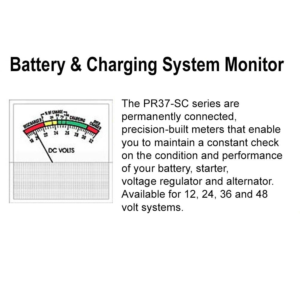 PR37-SC12 - Volt Meter 12V DC State-of-Charge & Battery Test Meter Clamp-Mount