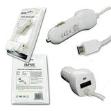 USB Car Charger - MICRO USB-B HARDWIRED CAR CHARGER W/ USB 2.1A WHITE