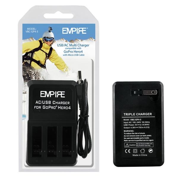 Video Charger - USB/AC Multi-Charger for GoPro Hero 4