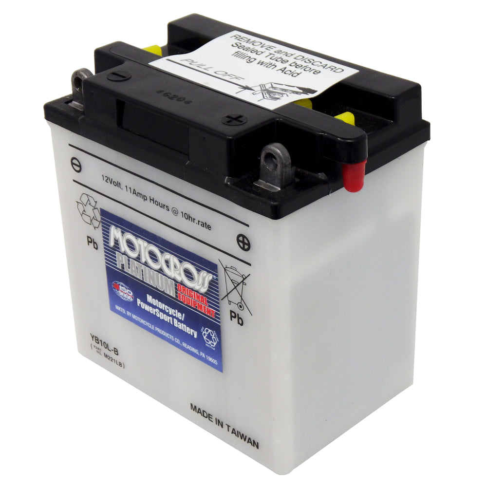 YB10L-B High Perf Conv 12V MC Battery, Dry Charged 11 AH, M221LB