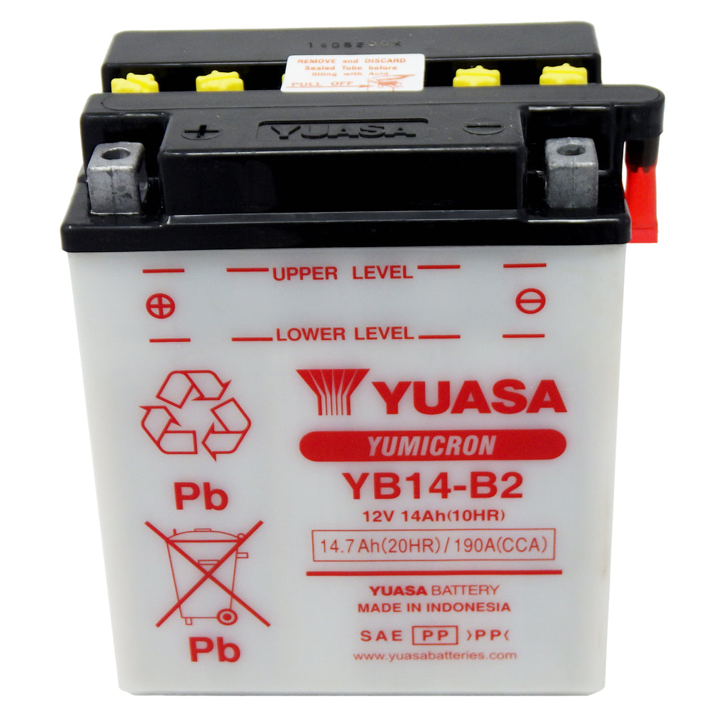 YB14-B2 High Perf Conv 12V MC Battery, Dry Charged 14 AH, M224B2 — PLP  Battery Supply