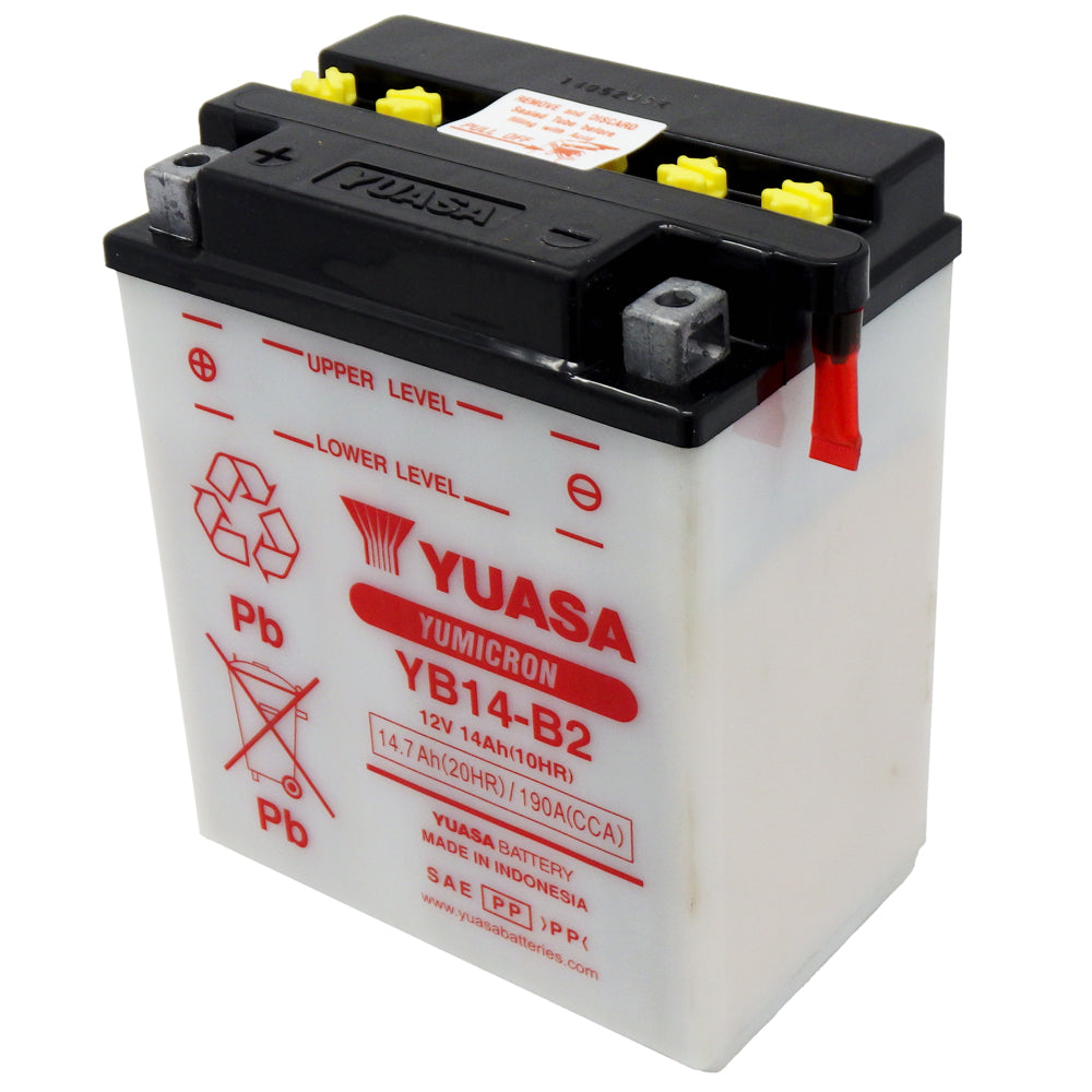 Batterie moto Yuasa Yumicron 12V / 14Ah avec entretien YB14-B2 - Batteries  Moto