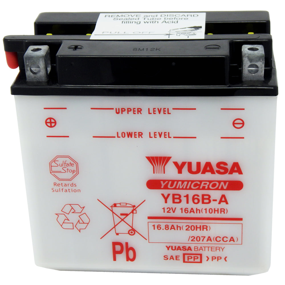 YB16B-A High Perf Conv 12V MC Battery, Dry Charged 16 AH, M2216B