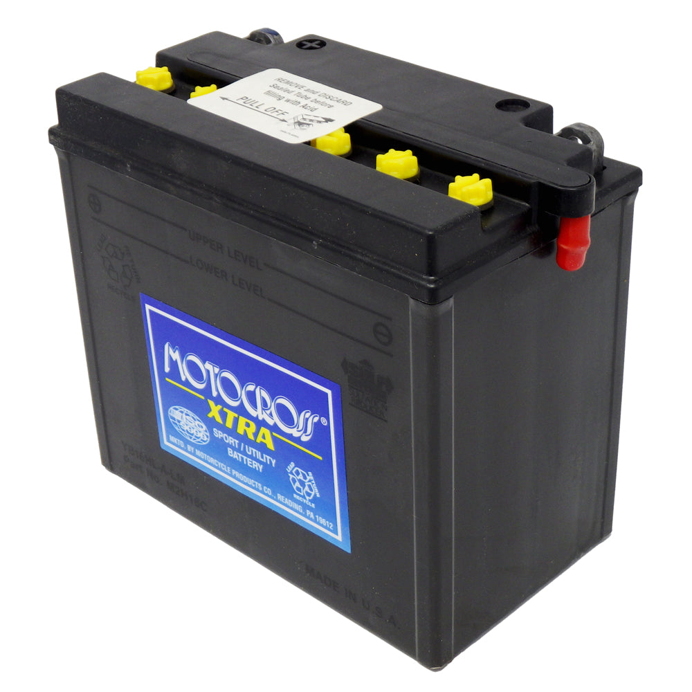 YB16HL-A-LM High Perf Conv 12V MC Battery, Dry Charged 19 AH, M2H16C