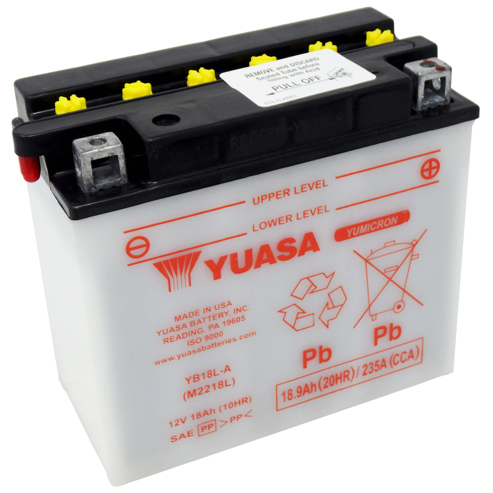 YB18L-A High Perf Conv 12V MC Battery, Dry Charged 18 AH, M2218L