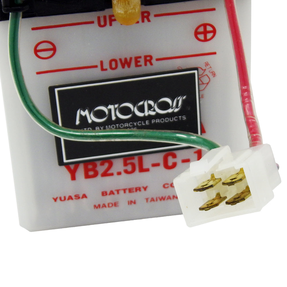 YB2.5L-C-1 High Perf Conv 12V MC Battery, Dry Charged 2.5 AH, M22LC1