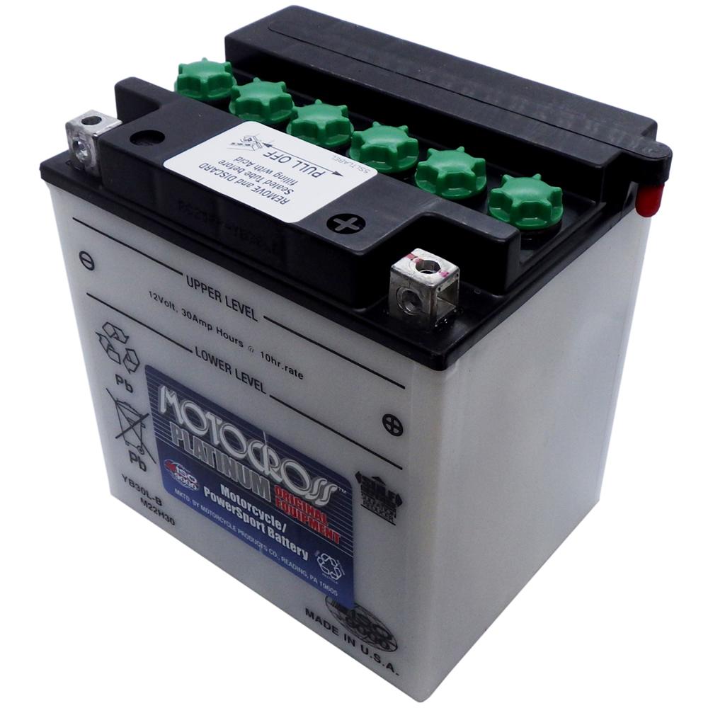 YB30L-B High Perf Conv 12V MC Battery, Dry Charged 30 AH, M2230L