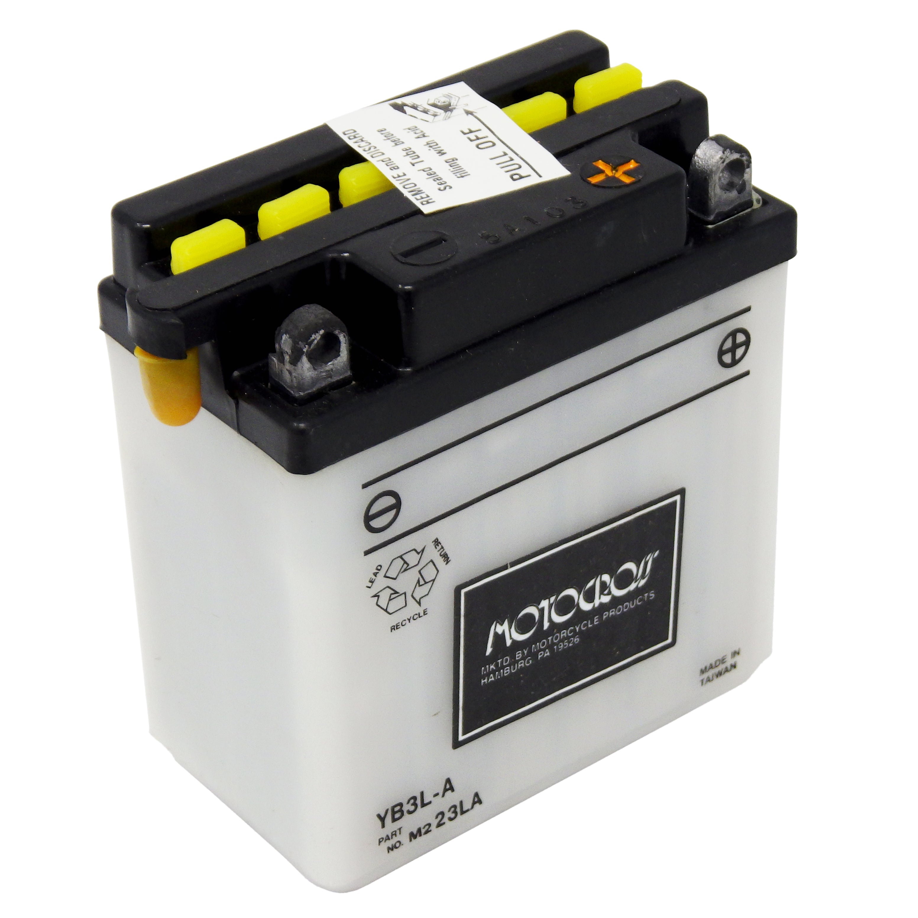 YB3L-A High Perf Conv 12V MC Battery, Dry Charged 3 AH, M223LA