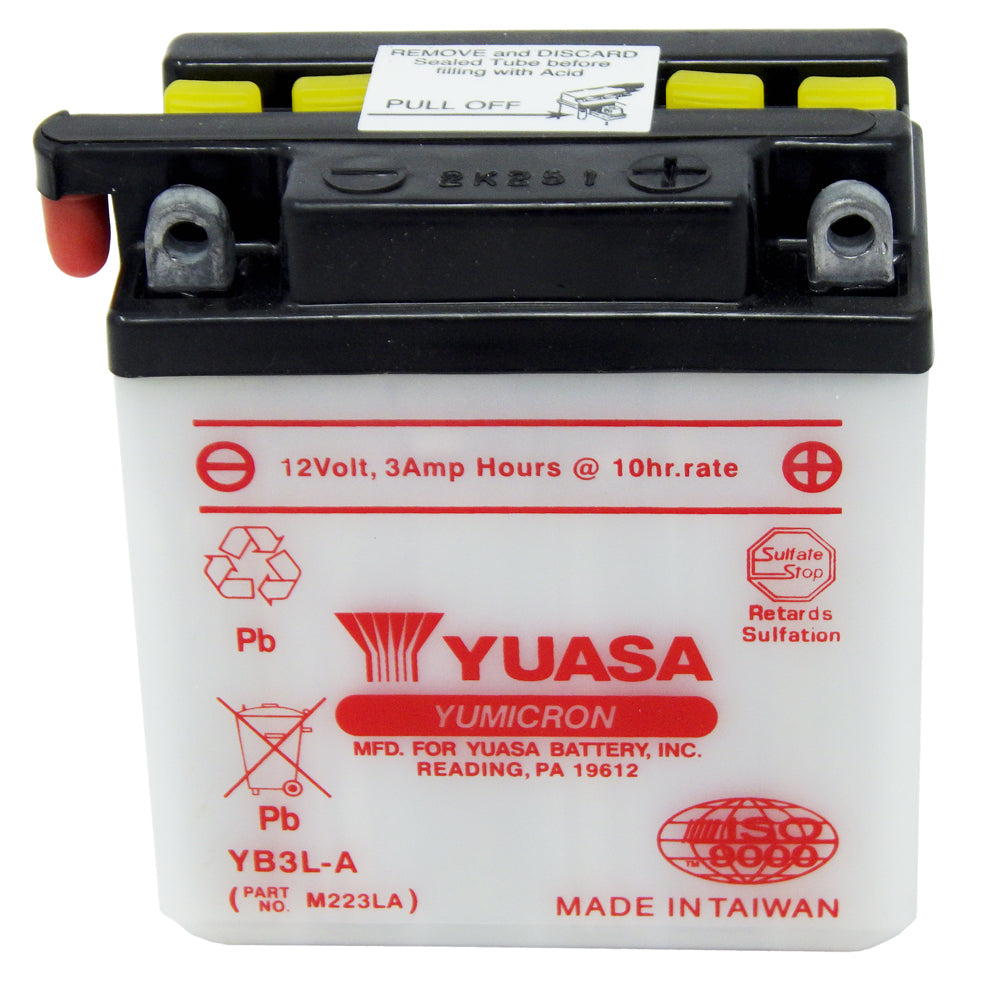 YB3L-A High Perf Conv 12V MC Battery, Dry Charged 3 AH, M223LA