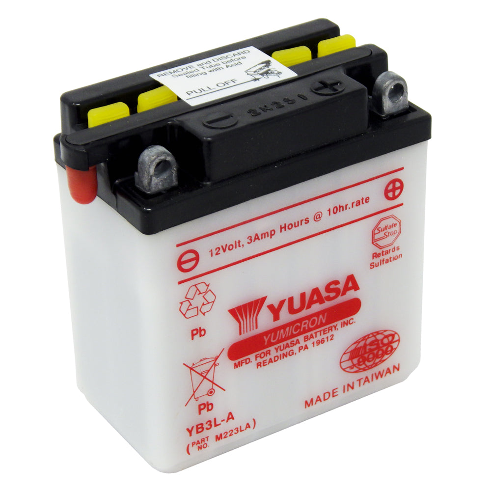 YB3L-A High Perf Conv 12V MC Battery, Dry Charged 3 AH, M223LA