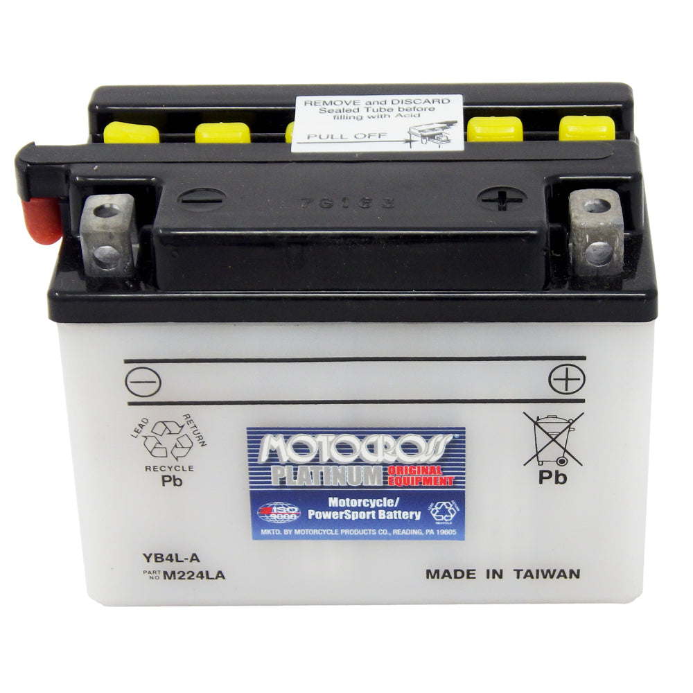 YB4L-A High Perf Conv 12V MC Battery, Dry Charged 4 AH, M224LA