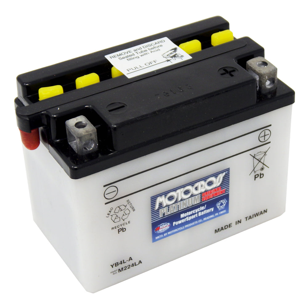 YB4L-A High Perf Conv 12V MC Battery, Dry Charged 4 AH, M224LA