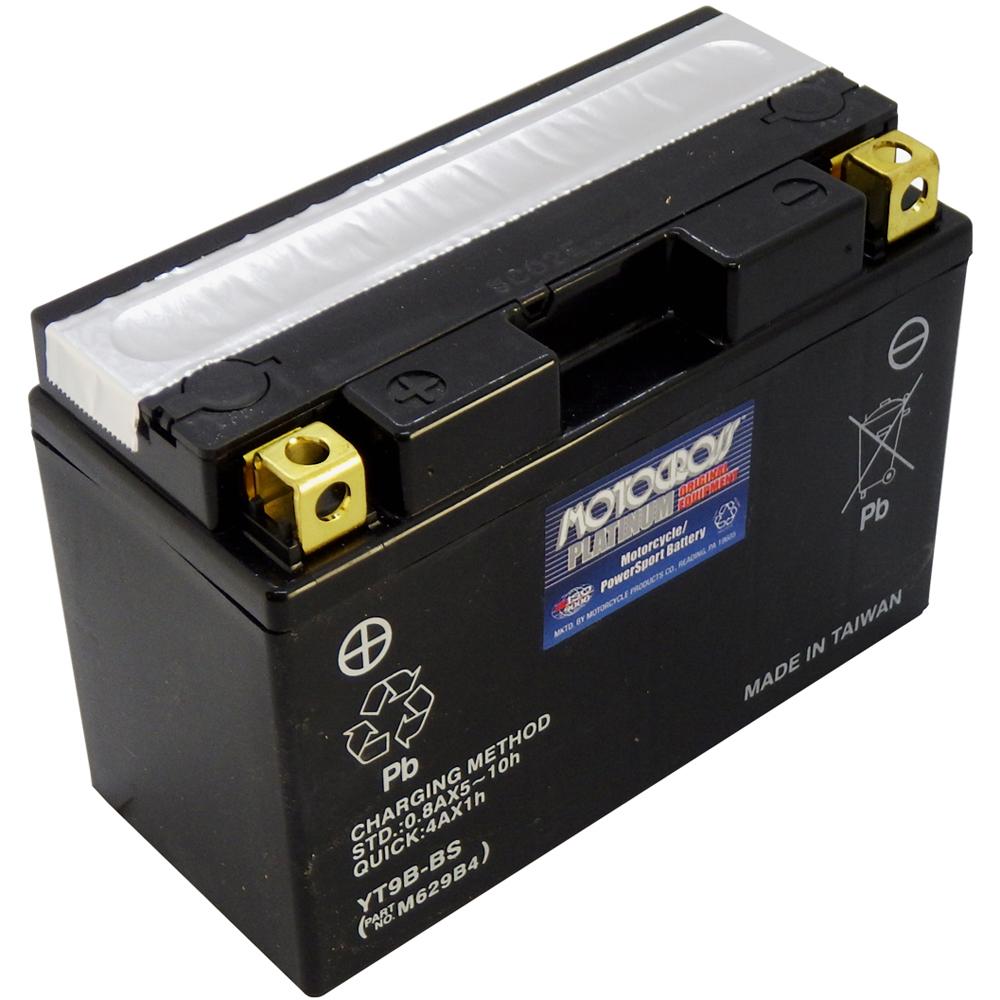 YT9B-BS 12V AGM MC Battery, Dry Charged w/Acid Pack 8 AH, 120 CCA  M629B4