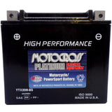 YTX20H-BS High Performance 12V AGM MC Battery, Dry Charged w/Acid Pack 18 AH, 310 CCA  M62RBH