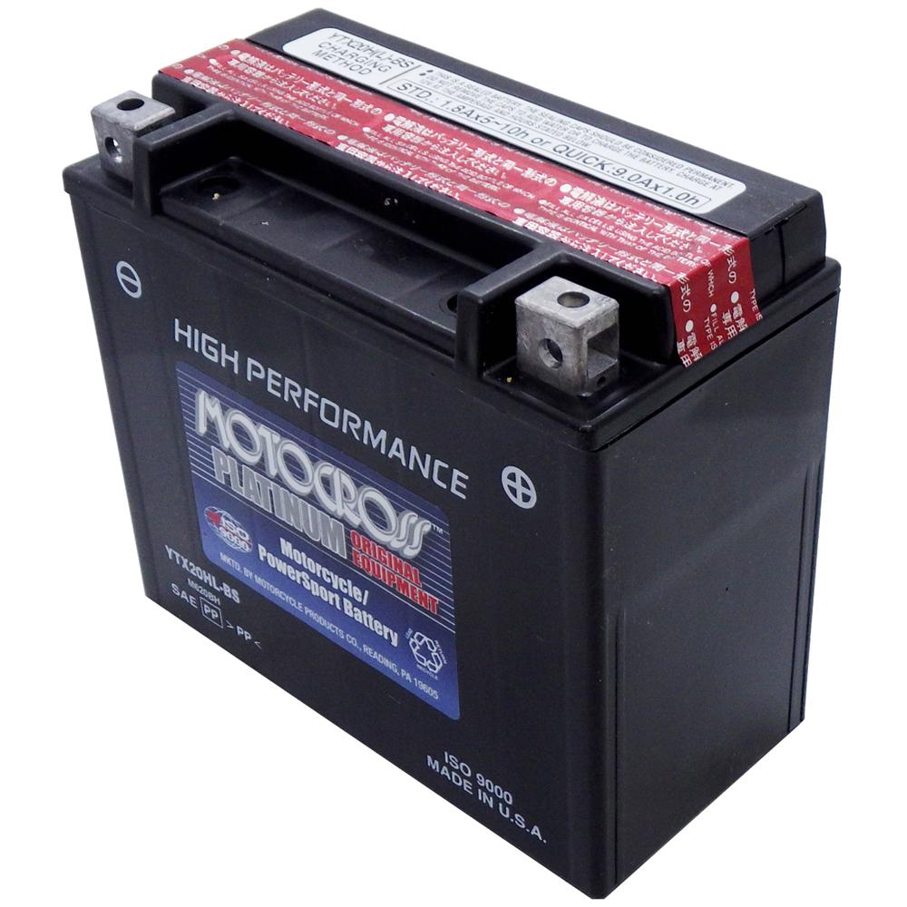 YTX20HL-BS High Performance 12V AGM MC Battery, Dry Charged w/Acid Pack 18 AH, 310 CCA  M620BH