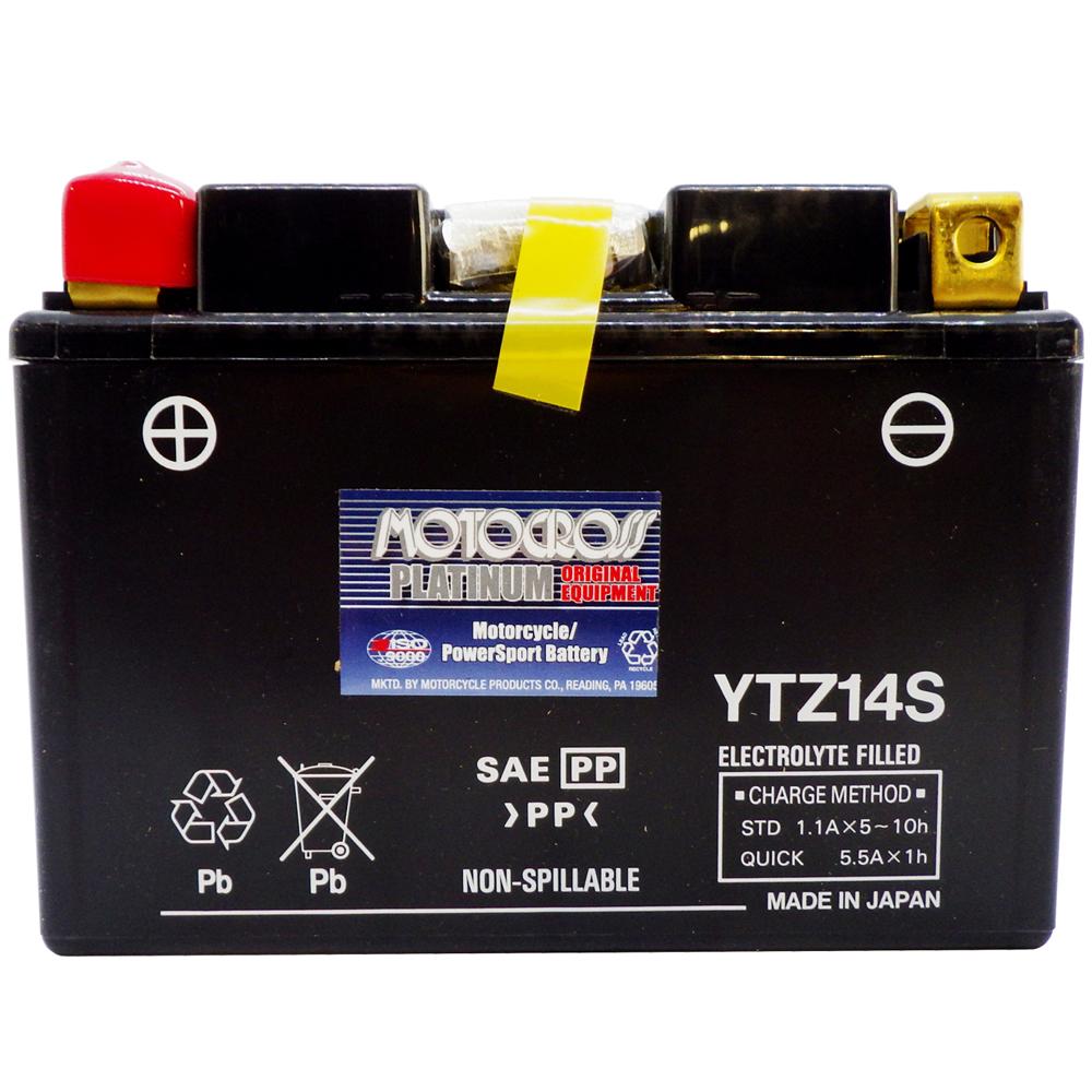YTZ14S High Performance 12V AGM MC Battery, FA, 11.2 AH, 230 CCA  M72Z14