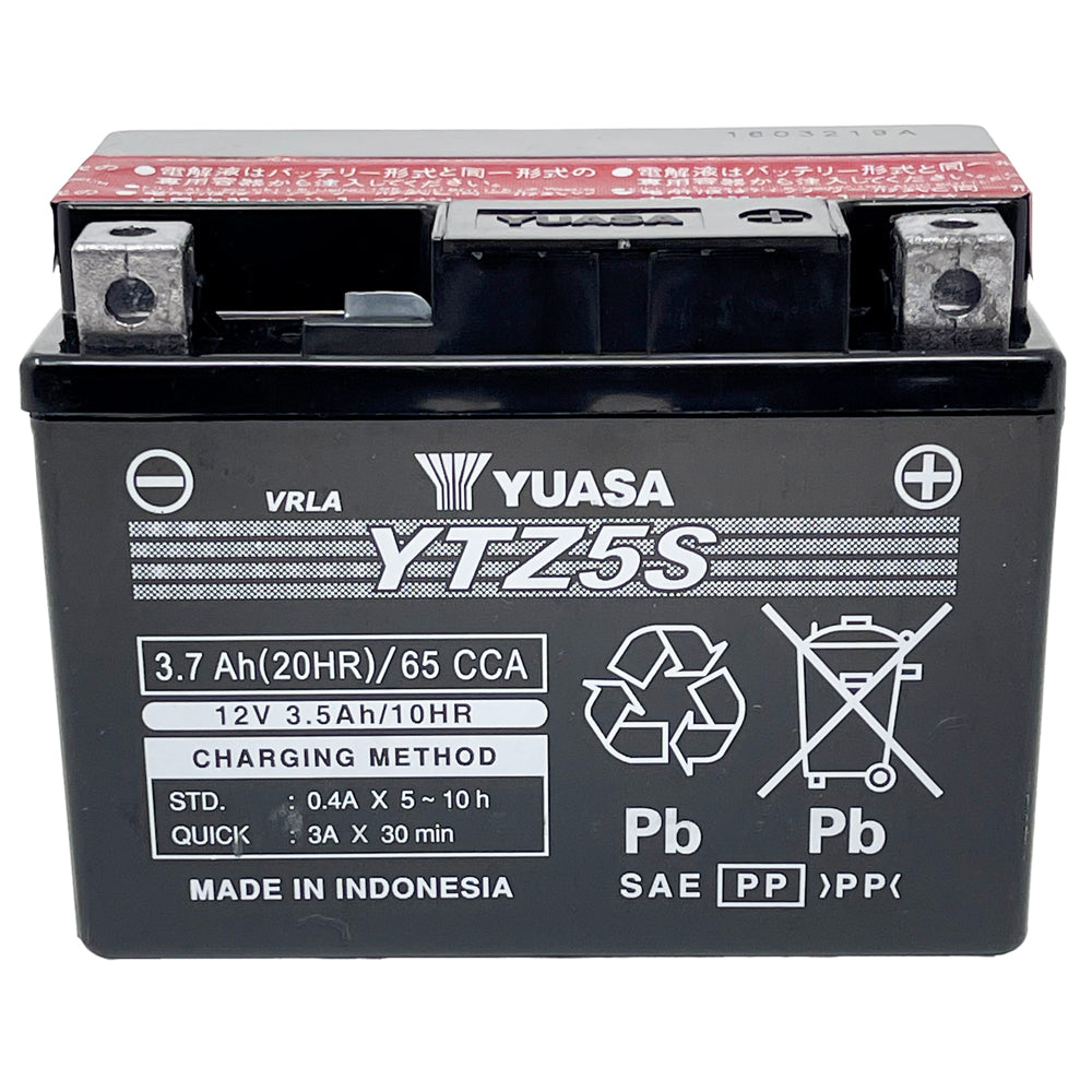YTZ5S-BS High Performance 12V AGM MC Battery, Dry Charged w/Acid Pack 3.5 AH, 65 CCA  M62TZ5