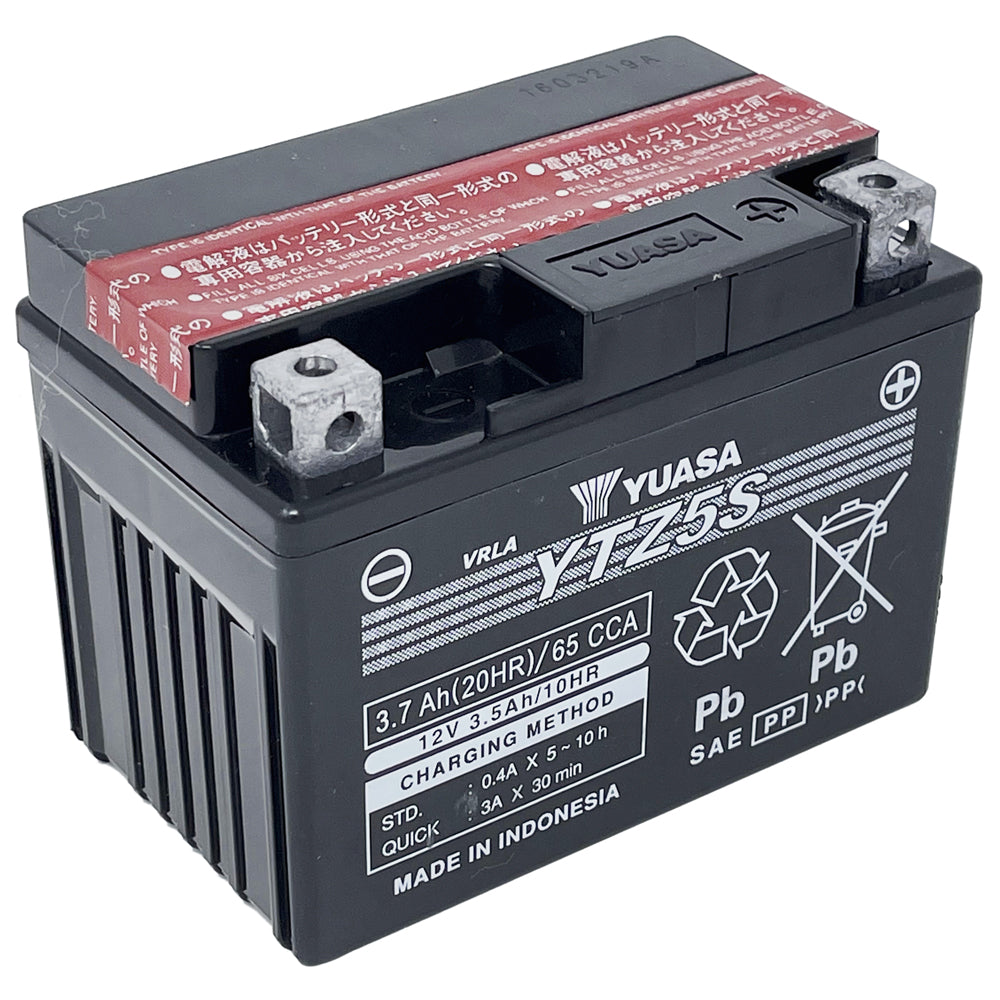 YTZ5S-BS High Performance 12V AGM MC Battery, Dry Charged w/Acid Pack 3.5 AH, 65 CCA  M62TZ5